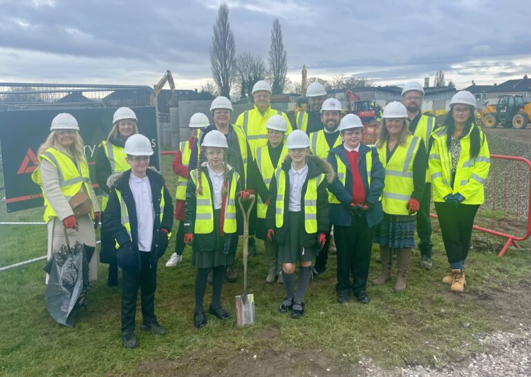 Students and employees at Longton Lane construction site