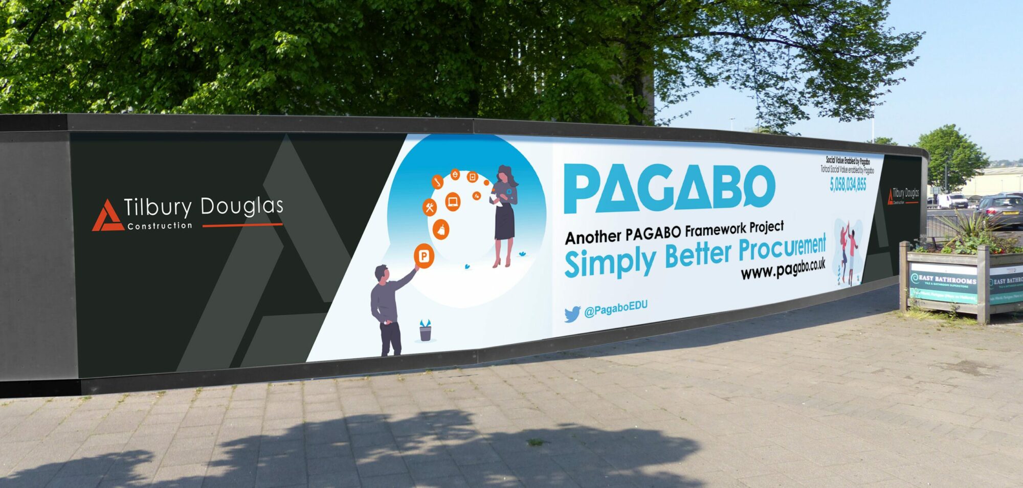 Pagabo logo on hoarding.